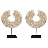 Isabel Black Base and Natural Shells Decorative Necklace Set Of 2